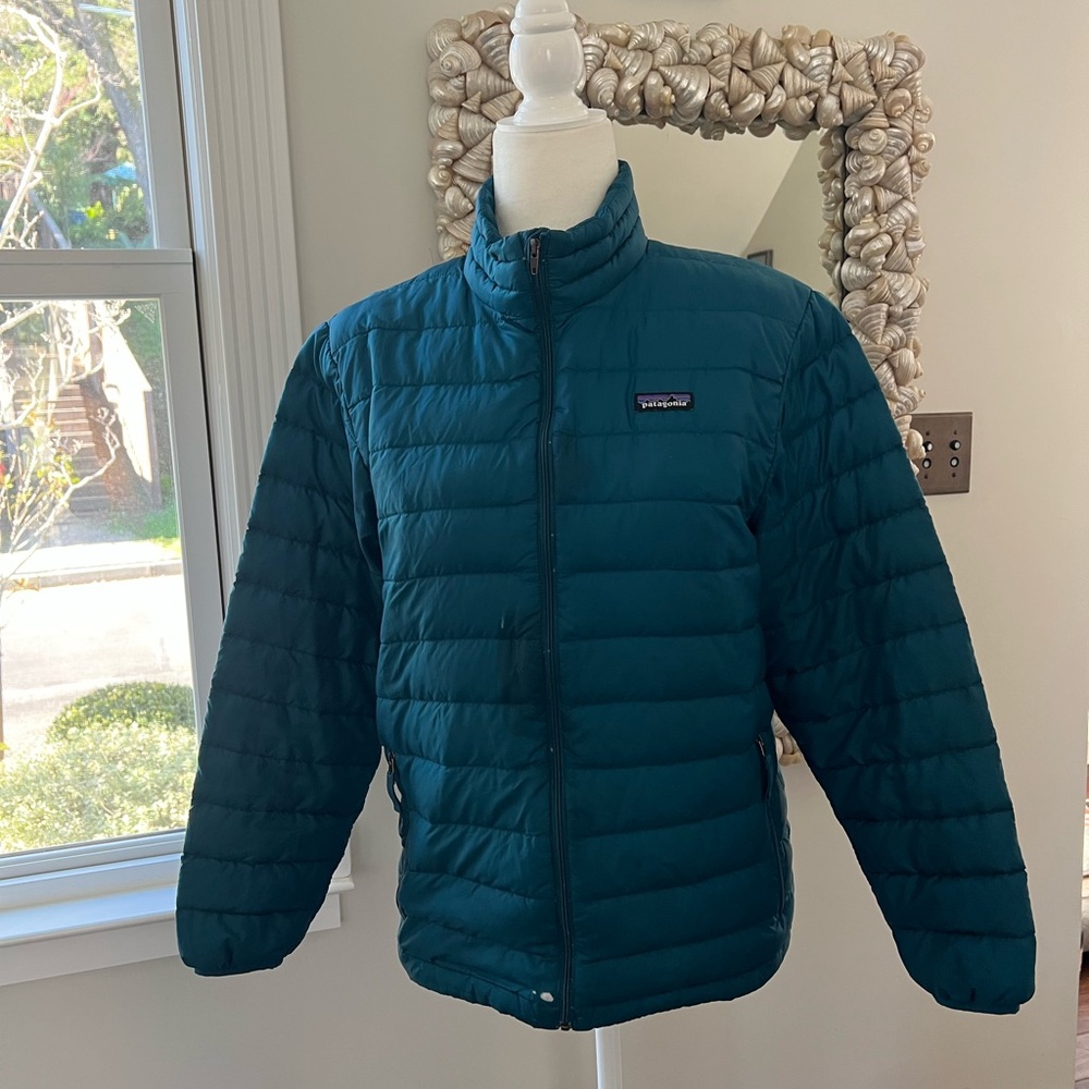 Patagonia Puffer Jacket - Kids' Size XL (14) - lightweight duck down - Teal